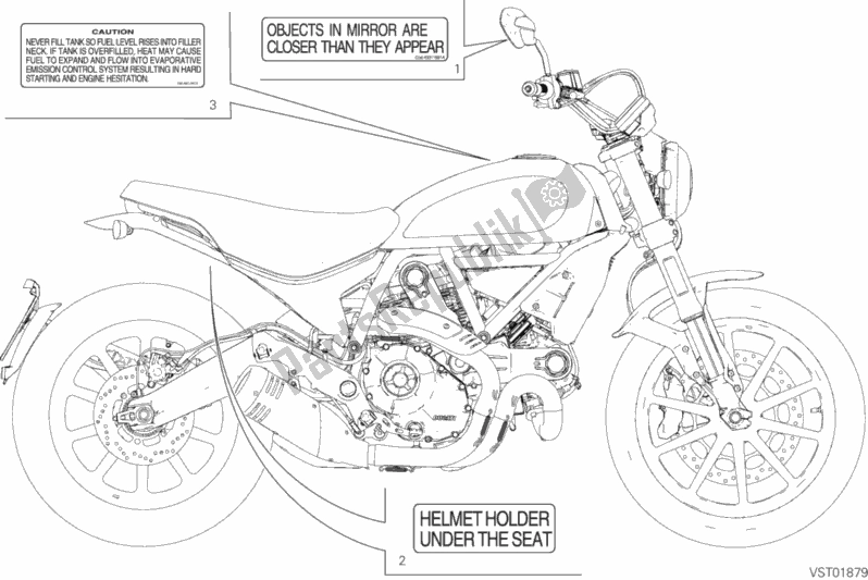 All parts for the Positioning Plates of the Ducati Scrambler Icon Thailand USA 803 2020